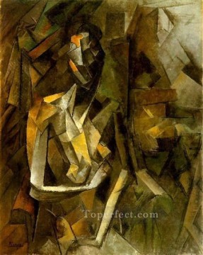  seated - Woman naked seated 3 1909 cubist Pablo Picasso